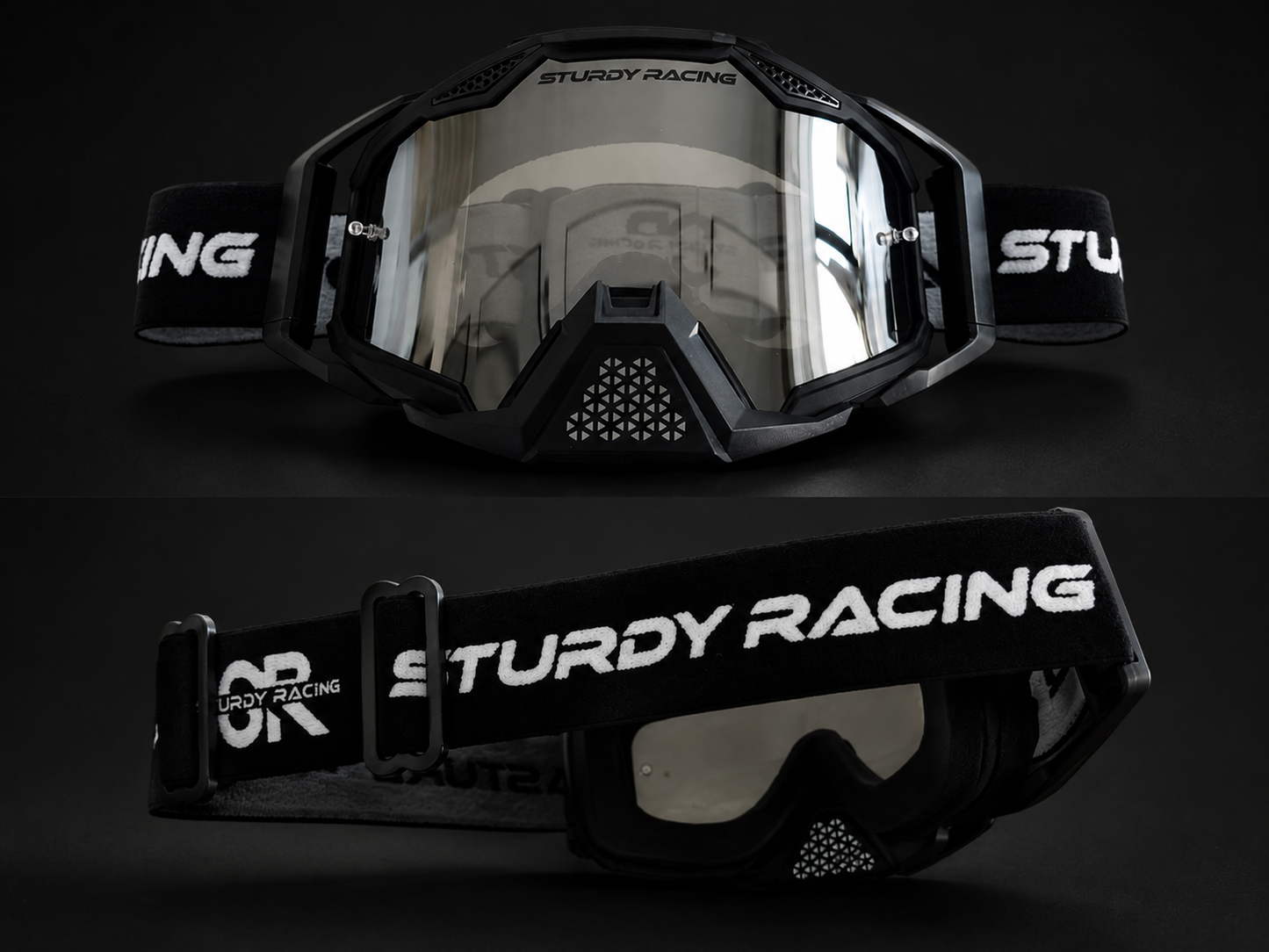 SturdyRacing ajolasit Musta/Hopea