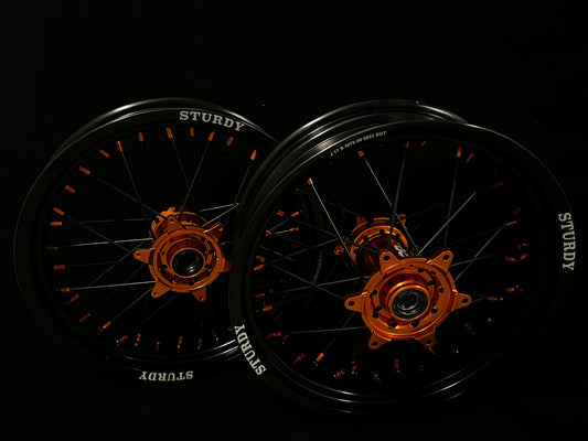 3.5/5.0 Complete Supermoto Set (Fit KTM SXF EXC 125cc-530cc) BLACK/ORANGE/GLOSS