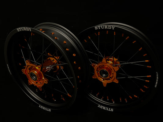 3.5/5.0 Complete Supermoto Set (Fit KTM SXF EXC 125cc-530cc) BLACK/ORANGE/MATT